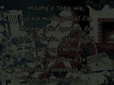 Mikołaj w domu składa życzenia